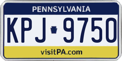 PA license plate KPJ9750
