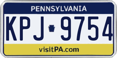 PA license plate KPJ9754