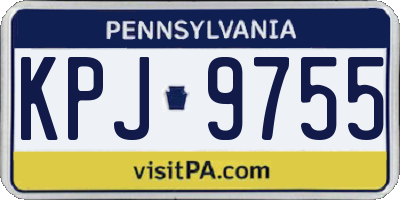 PA license plate KPJ9755