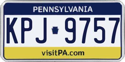 PA license plate KPJ9757