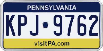 PA license plate KPJ9762