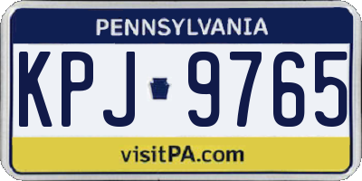 PA license plate KPJ9765