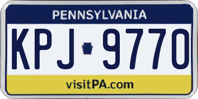 PA license plate KPJ9770