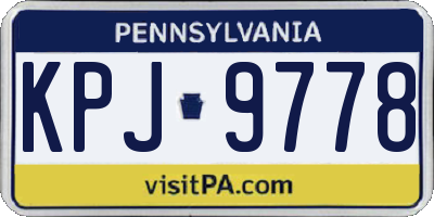 PA license plate KPJ9778