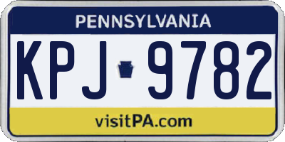 PA license plate KPJ9782