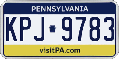 PA license plate KPJ9783