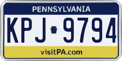 PA license plate KPJ9794