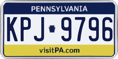 PA license plate KPJ9796