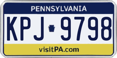 PA license plate KPJ9798