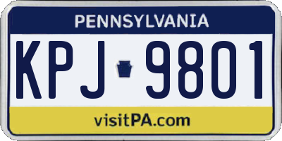PA license plate KPJ9801