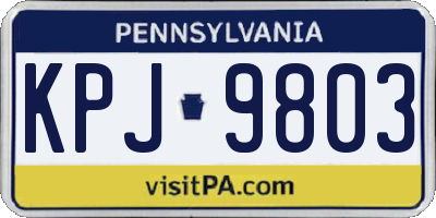 PA license plate KPJ9803