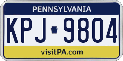 PA license plate KPJ9804