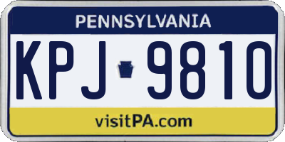 PA license plate KPJ9810