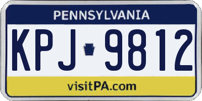 PA license plate KPJ9812