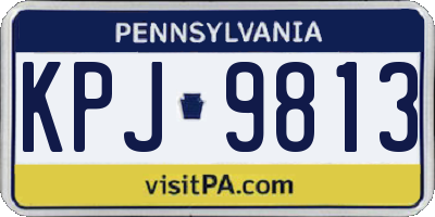 PA license plate KPJ9813