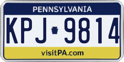 PA license plate KPJ9814