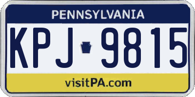 PA license plate KPJ9815