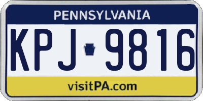 PA license plate KPJ9816