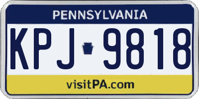 PA license plate KPJ9818