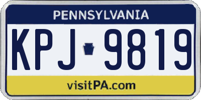 PA license plate KPJ9819