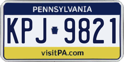 PA license plate KPJ9821