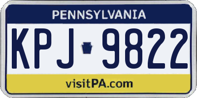 PA license plate KPJ9822