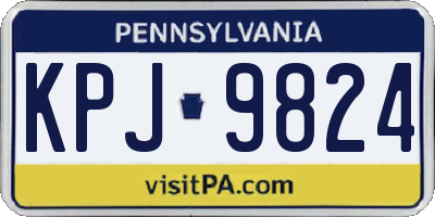 PA license plate KPJ9824