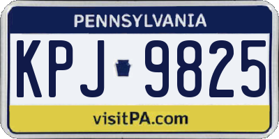PA license plate KPJ9825