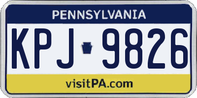 PA license plate KPJ9826