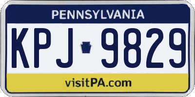 PA license plate KPJ9829