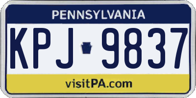 PA license plate KPJ9837