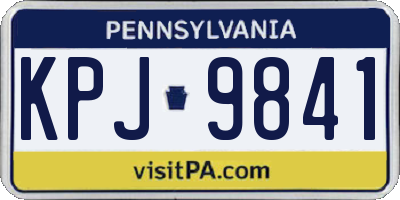PA license plate KPJ9841