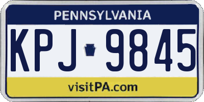 PA license plate KPJ9845