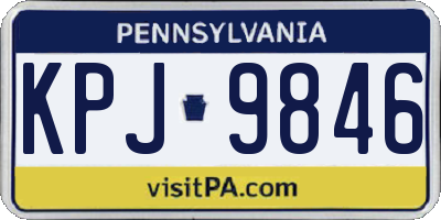 PA license plate KPJ9846