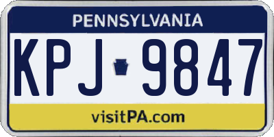 PA license plate KPJ9847