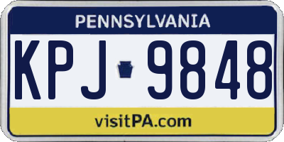 PA license plate KPJ9848