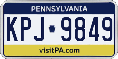 PA license plate KPJ9849