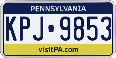 PA license plate KPJ9853