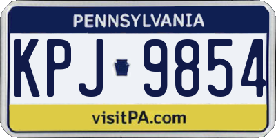 PA license plate KPJ9854
