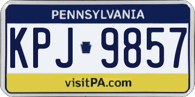 PA license plate KPJ9857