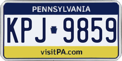 PA license plate KPJ9859