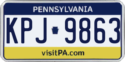 PA license plate KPJ9863