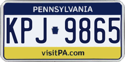PA license plate KPJ9865