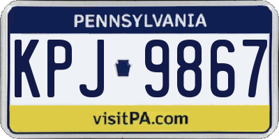 PA license plate KPJ9867