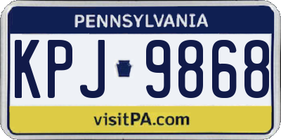PA license plate KPJ9868