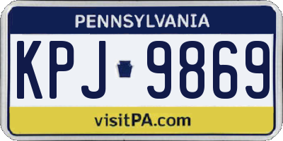PA license plate KPJ9869