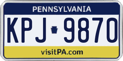 PA license plate KPJ9870