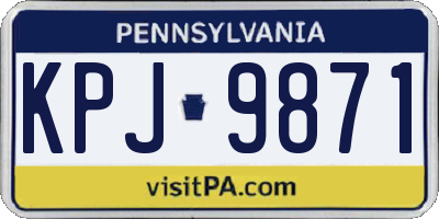 PA license plate KPJ9871