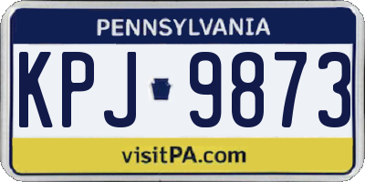 PA license plate KPJ9873