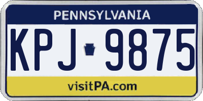 PA license plate KPJ9875